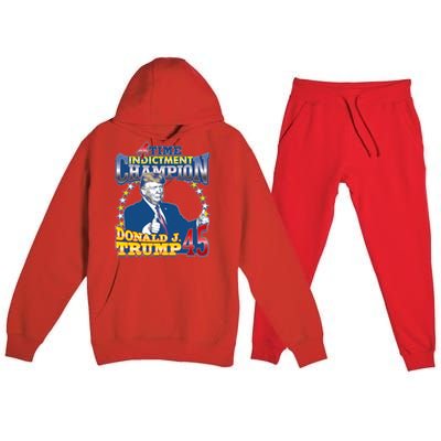 4 Time Indictment Champion Donald Trump 45 Premium Hooded Sweatsuit Set