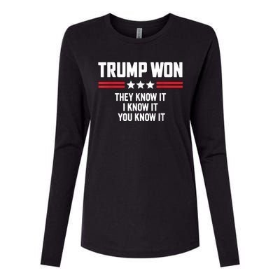 4546 They Know It I Know It You Know It Trump Won Womens Cotton Relaxed Long Sleeve T-Shirt