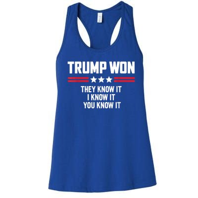 4546 They Know It I Know It You Know It Trump Won Women's Racerback Tank