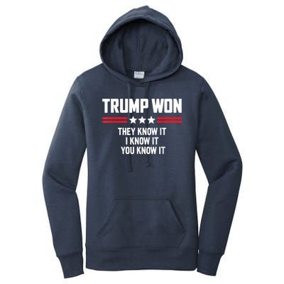 4546 They Know It I Know It You Know It Trump Won Women's Pullover Hoodie