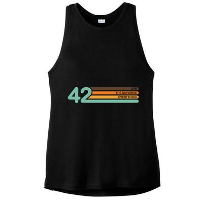 42 The Meaning Of Life Universe Everything Retro Ladies PosiCharge Tri-Blend Wicking Tank