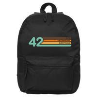 42 The Meaning Of Life Universe Everything Retro 16 in Basic Backpack