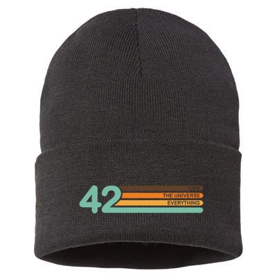 42 The Meaning Of Life Universe Everything Retro Sustainable Knit Beanie