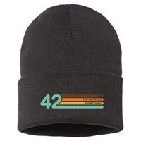 42 The Meaning Of Life Universe Everything Retro Sustainable Knit Beanie