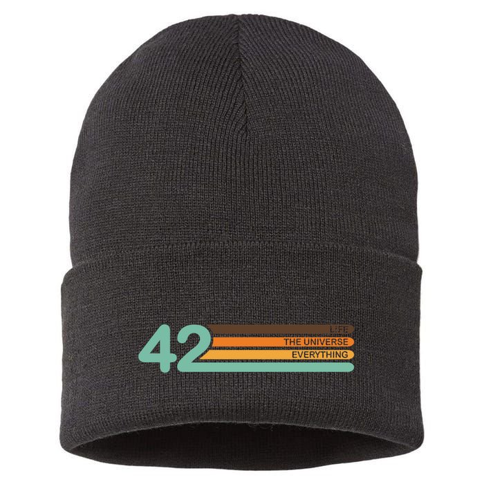 42 The Meaning Of Life Universe Everything Retro Sustainable Knit Beanie