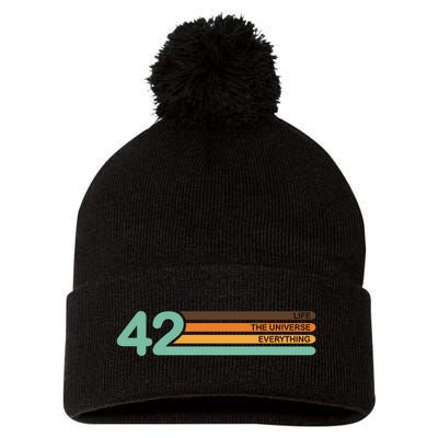 42 The Meaning Of Life Universe Everything Retro Pom Pom 12in Knit Beanie