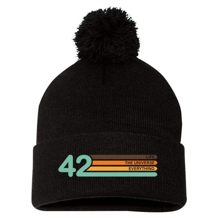 42 The Meaning Of Life Universe Everything Retro Pom Pom 12in Knit Beanie