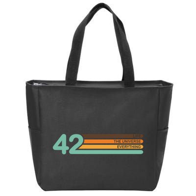 42 The Meaning Of Life Universe Everything Retro Zip Tote Bag