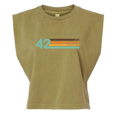 42 The Meaning Of Life Universe Everything Retro Garment-Dyed Women's Muscle Tee