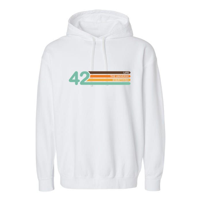42 The Meaning Of Life Universe Everything Retro Garment-Dyed Fleece Hoodie