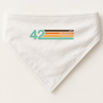 42 The Meaning Of Life Universe Everything Retro USA-Made Doggie Bandana