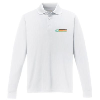42 The Meaning Of Life Universe Everything Retro Performance Long Sleeve Polo