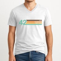 42 The Meaning Of Life Universe Everything Retro V-Neck T-Shirt