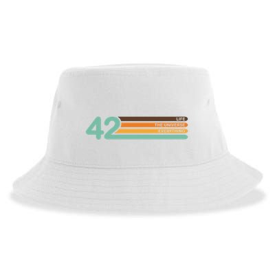 42 The Meaning Of Life Universe Everything Retro Sustainable Bucket Hat