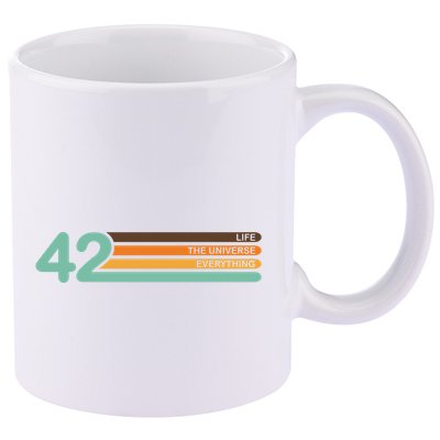42 The Meaning Of Life Universe Everything Retro 11oz C Handle Ceramic Mug