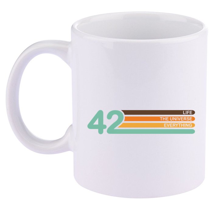 42 The Meaning Of Life Universe Everything Retro 11oz C Handle Ceramic Mug
