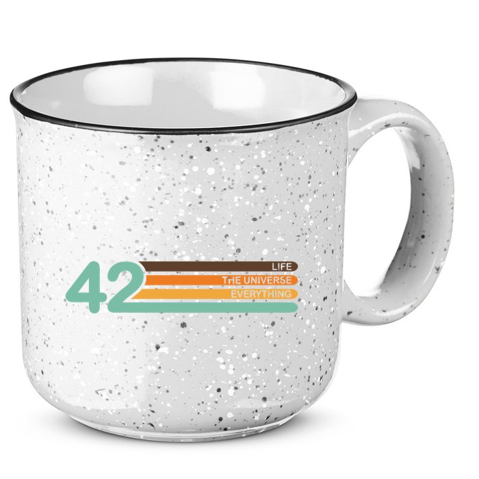 42 The Meaning Of Life Universe Everything Retro 15oz Campfire Ceramic Mug