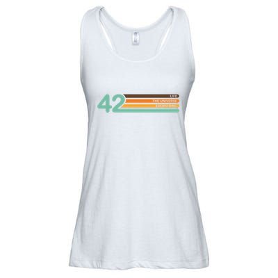 42 The Meaning Of Life Universe Everything Retro Ladies Essential Flowy Tank