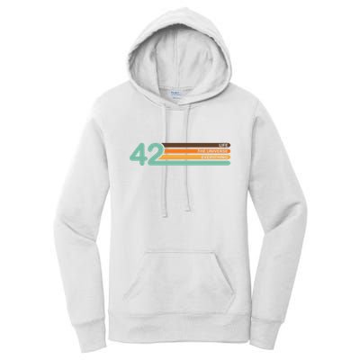 42 The Meaning Of Life Universe Everything Retro Women's Pullover Hoodie
