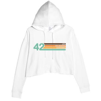 42 The Meaning Of Life Universe Everything Retro Crop Fleece Hoodie