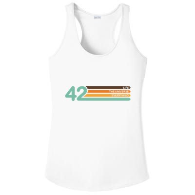 42 The Meaning Of Life Universe Everything Retro Ladies PosiCharge Competitor Racerback Tank