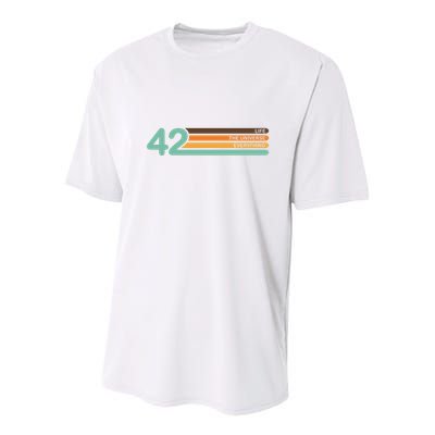 42 The Meaning Of Life Universe Everything Retro Youth Performance Sprint T-Shirt