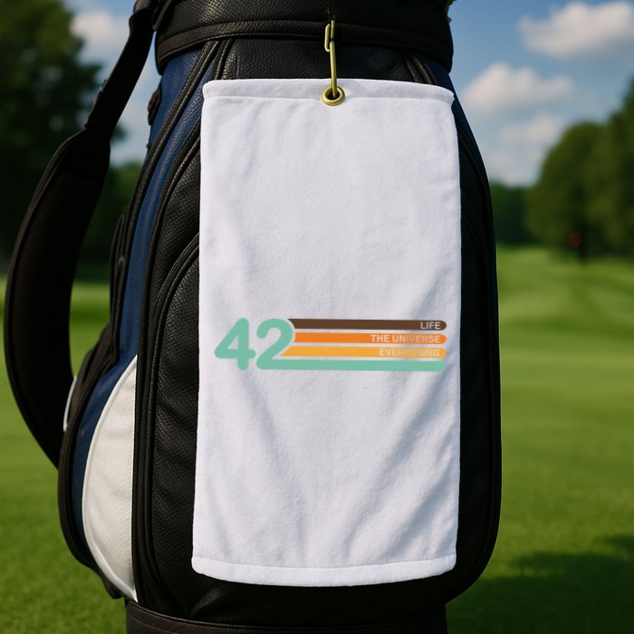 42 The Meaning Of Life Universe Everything Retro Golf Towel