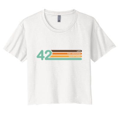 42 The Meaning Of Life Universe Everything Retro Crop Top