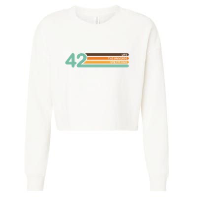 42 The Meaning Of Life Universe Everything Retro Cropped Pullover Crew