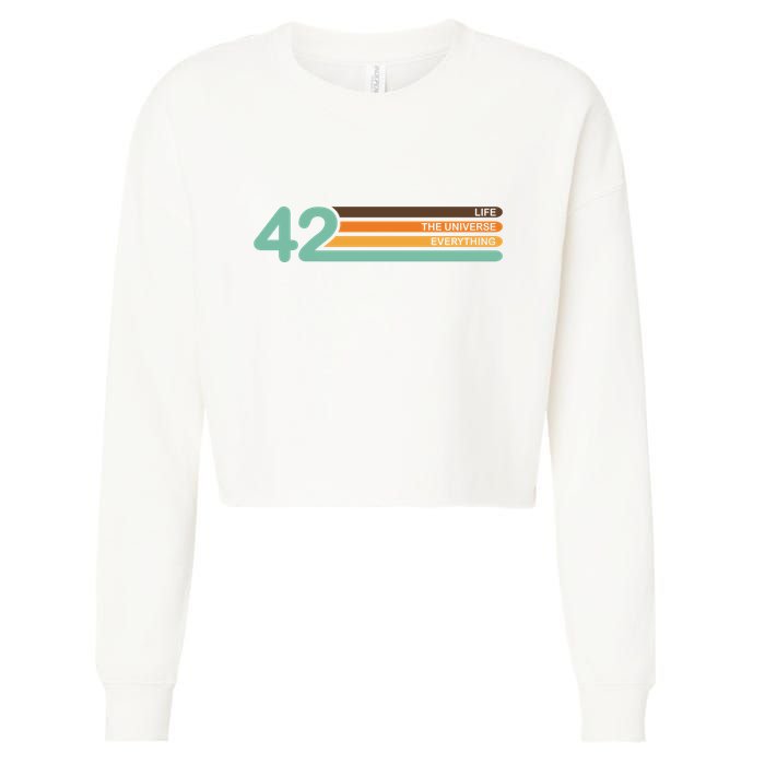 42 The Meaning Of Life Universe Everything Retro Cropped Pullover Crew