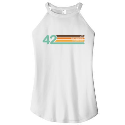 42 The Meaning Of Life Universe Everything Retro Women's Perfect Tri Rocker Tank