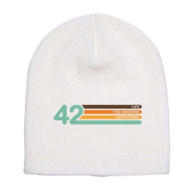 42 The Meaning Of Life Universe Everything Retro Short Acrylic Beanie