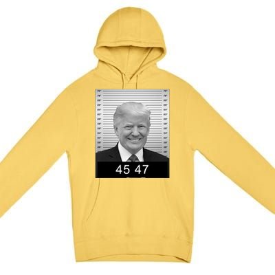 4547 Trump President 45 And 47 Trump Mugshot Premium Pullover Hoodie