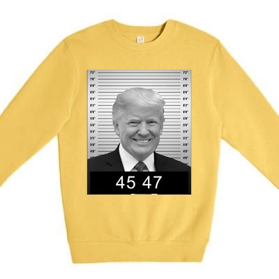 4547 Trump President 45 And 47 Trump Mugshot Premium Crewneck Sweatshirt