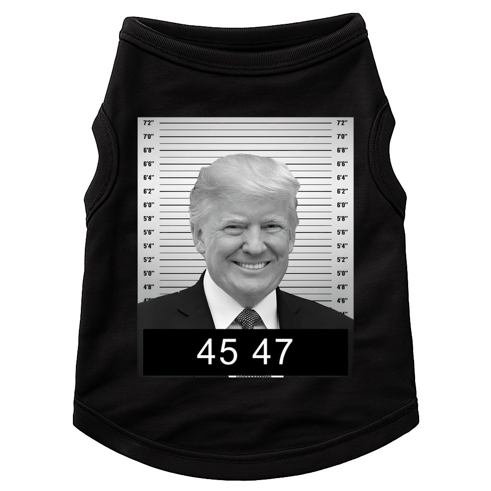 4547 Trump President 45 And 47 Trump Mugshot Doggie Tank