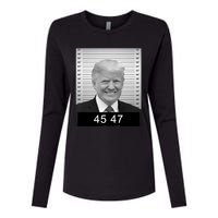 4547 Trump President 45 And 47 Trump Mugshot Womens Cotton Relaxed Long Sleeve T-Shirt