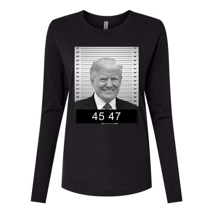 4547 Trump President 45 And 47 Trump Mugshot Womens Cotton Relaxed Long Sleeve T-Shirt