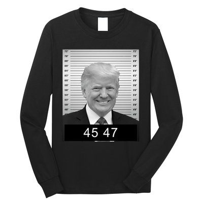 4547 Trump President 45 And 47 Trump Mugshot Long Sleeve Shirt