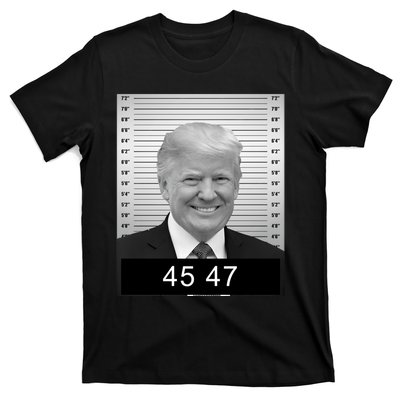 4547 Trump President 45 And 47 Trump Mugshot T-Shirt