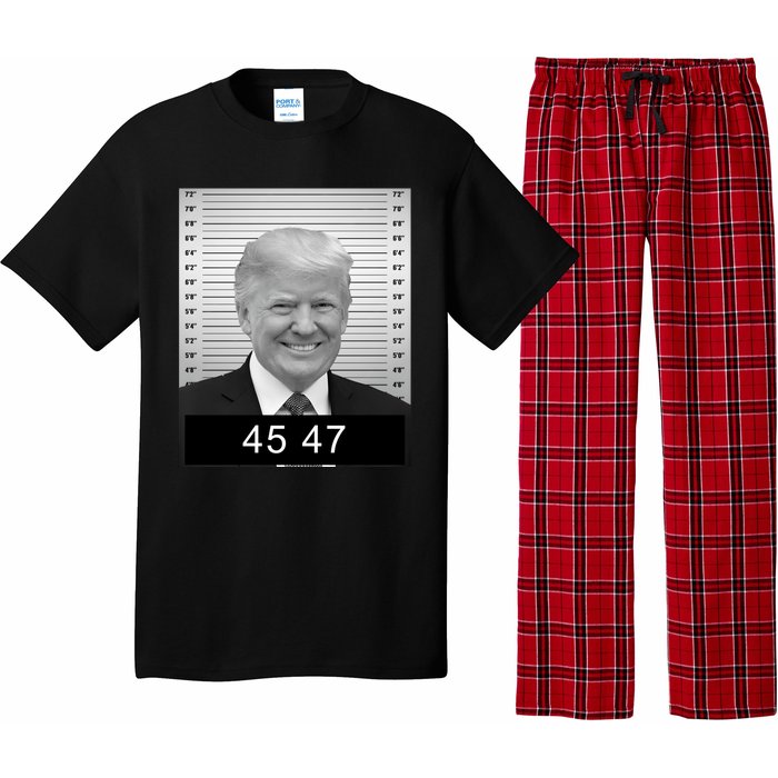 4547 Trump President 45 And 47 Trump Mugshot Pajama Set