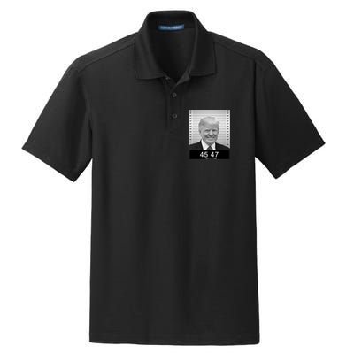 4547 Trump President 45 And 47 Trump Mugshot Dry Zone Grid Polo