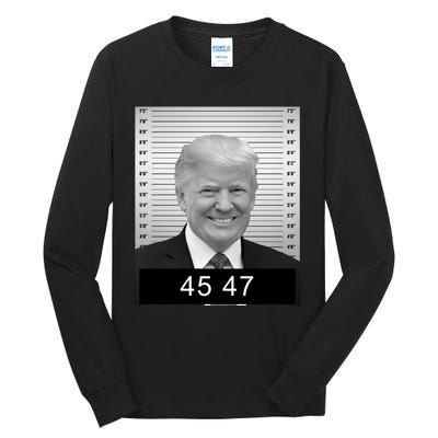 4547 Trump President 45 And 47 Trump Mugshot Tall Long Sleeve T-Shirt