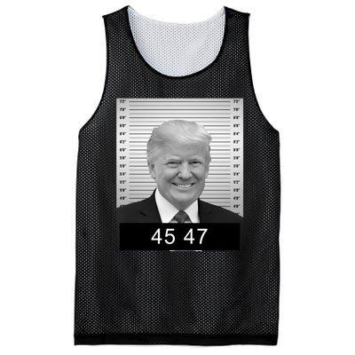 4547 Trump President 45 And 47 Trump Mugshot Mesh Reversible Basketball Jersey Tank