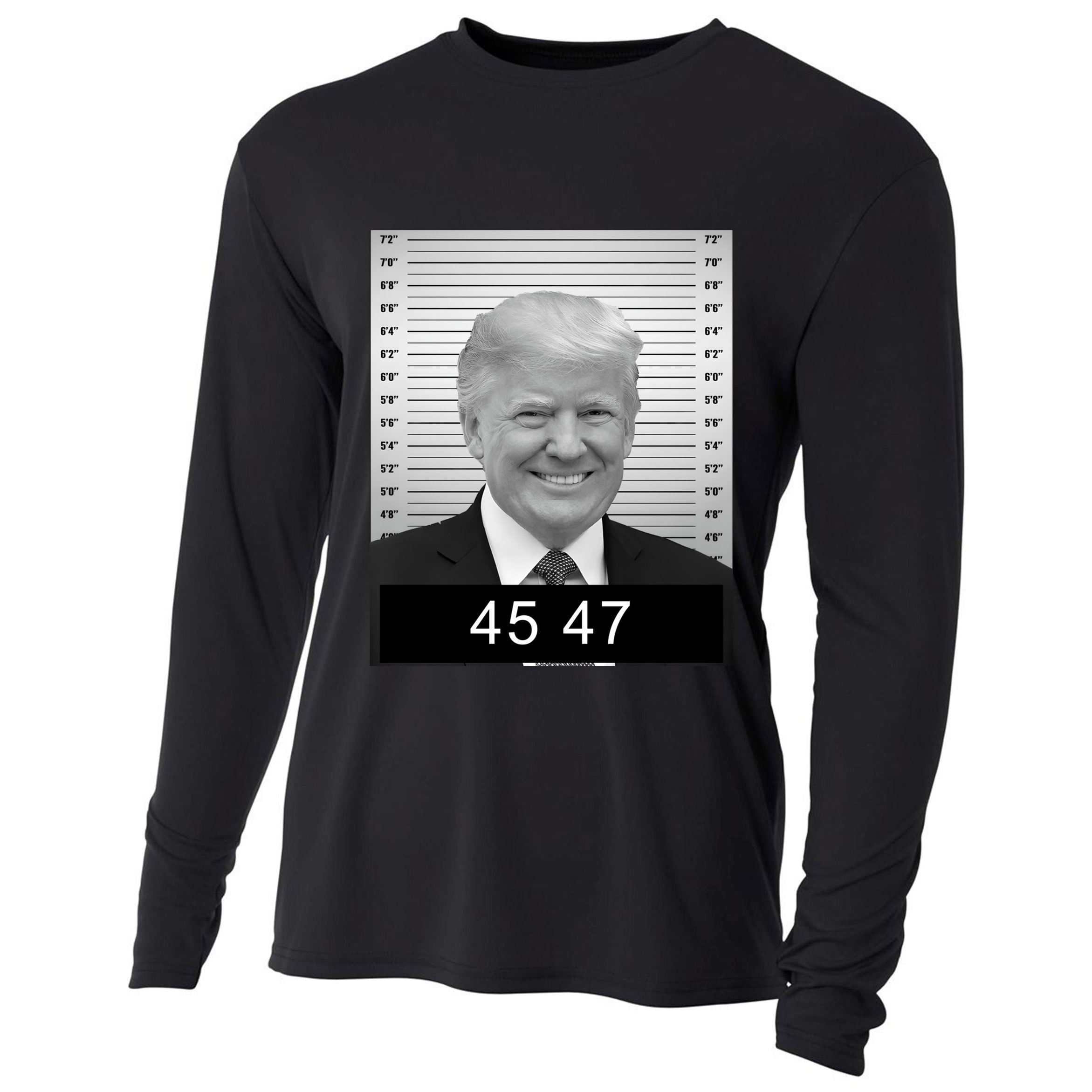 4547 Trump President 45 And 47 Trump Mugshot Cooling Performance Long Sleeve Crew
