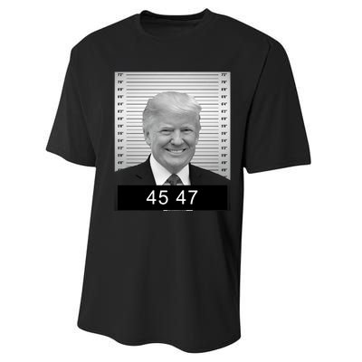 4547 Trump President 45 And 47 Trump Mugshot Performance Sprint T-Shirt