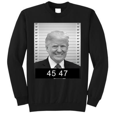 4547 Trump President 45 And 47 Trump Mugshot Tall Sweatshirt