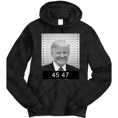 4547 Trump President 45 And 47 Trump Mugshot Tie Dye Hoodie