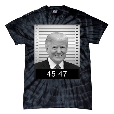 4547 Trump President 45 And 47 Trump Mugshot Tie-Dye T-Shirt