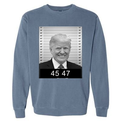 4547 Trump President 45 And 47 Trump Mugshot Garment-Dyed Sweatshirt