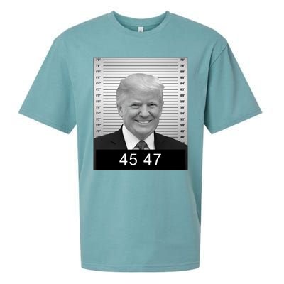 4547 Trump President 45 And 47 Trump Mugshot Sueded Cloud Jersey T-Shirt